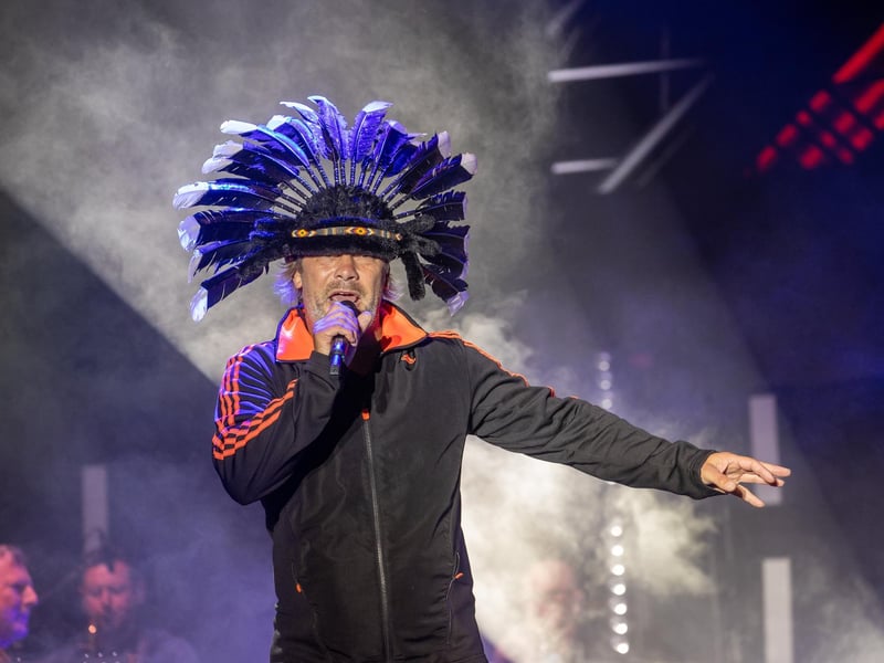 Jamiroquai closed Friday night with a nostalgic performance on the Common Stage.
Pictured - Jamiroquai
Photos by Alex Shute