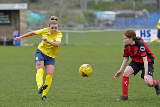 Moneyfields' Olivia Pinhorne, left, in action against Newbury. Picture Ian Hargreaves