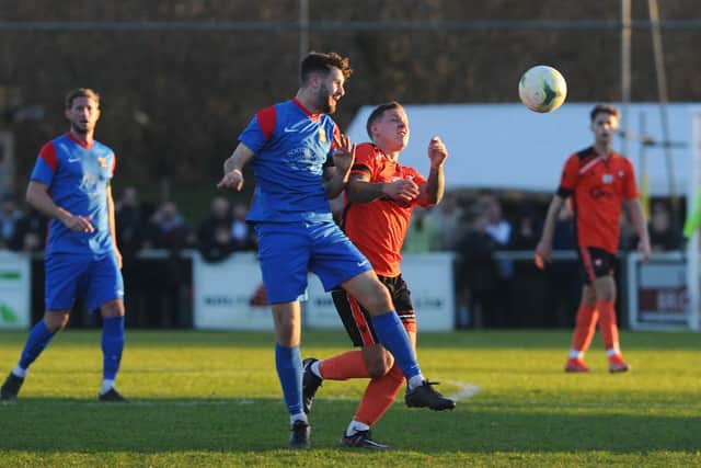 Action from Portchester's 4-1 Wessex derby win over Fareham. Picture by Sarah Standing