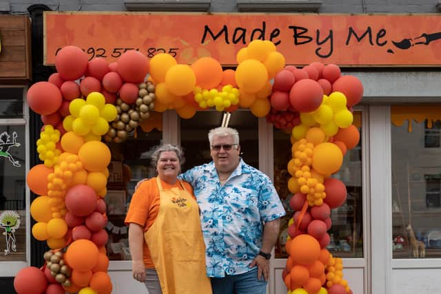 'Made By Me' Manger Tina Lucey (57) with husband Pete Lucey (55). Picture: Mike Cooter (220723)
