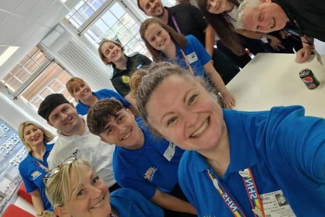 Kat Millmore-Davies, front, with careers team and presenters