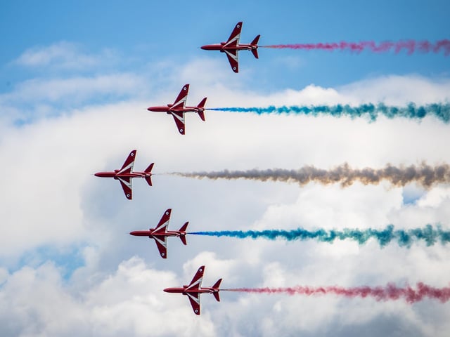 The skies above Southsea were turned red and blue as the Red Arrows performed their spectacular display for Armed Forces DayPictured - The Red ArrowsPhotos by Alex Shute