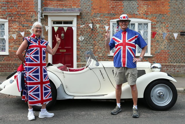 Jacqueline and Nigel Coole with a BMW Roadster.