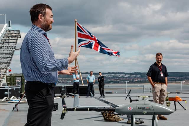 Industry experts spoke about the latest unmanned aerial tech on HMS Prince of Wales. Photo: Royal Navy