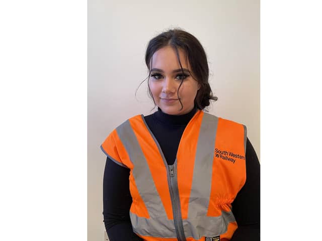Cydney Archer, an apprentice rolling stock technician at South Western Railway, is studying Level 3 Rail Technician Apprenticeship at Fareham Colleges CEMAST campus
