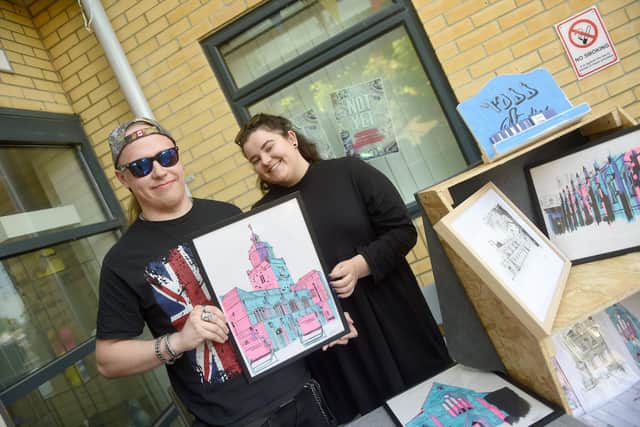 Pictured is: Dylan Todd (19) of Todd Studios with his partner Daisy Blomfield.

Picture: Sarah Standing (210622-9990)
