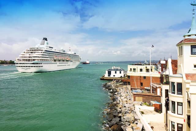 Crystal Symphony cruise ship, at 238m the largest vessel to have visited the port.