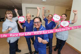 Gemma Dixon and the Oncology Research nurses at QA. Picture: Stuart Martin
