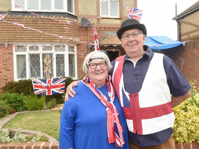 Residents in Weymouth Avenue, Gosport, held a street party on Sunday, June 5m to celebrate The Queen's Platinum Jubilee.
Pictured is: Kate Hazlewood (72) and her husband Dave (76).
Picture: Sarah Standing (050622-9520)