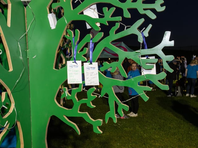 A memory tree was set up on Castle Field, Southsea during the Alzheimers Society Glow Walk on Friday evening for participants to leave notes remembering loved ones. Photos by Alex Shute