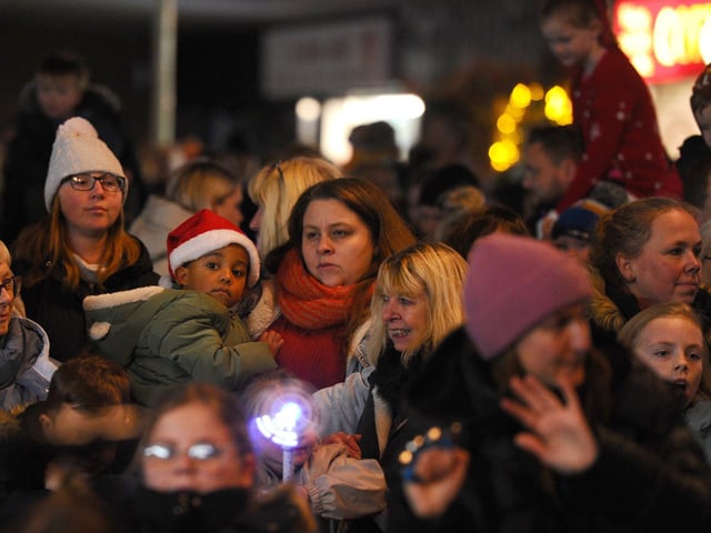 Christmas lights were turned on in Portchester precinct on Friday, November 29, 2024.Picture: Sarah Standing (291124-9679)