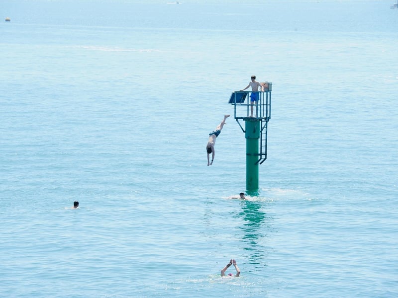 Portsmouth tried to keep cool during the heatwave. Some lounged in the sun while others tried to keep cool with a dip in the sea,