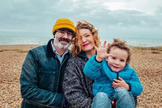 Husband is Jody Sexton who has a brain tumour and their child is Indio.
Picture: Joe Watson

Images From: Elle Sexton