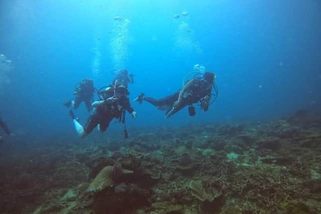 The students learnt to scuba dive on Mamutik Island.