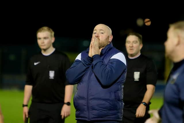 Boro's caretaker manager Ben Kneller after the final whistle. Picture by Tom Phillips
