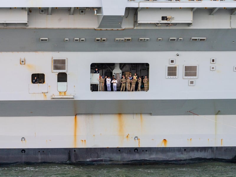 HMS Queen Elizabeth leave Portsmouth on 3rd of November. Photo by Matt Clark