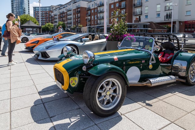 Classics on display at the Spinnaker Supercars event. 
Picture: Mike Cooter (290723)