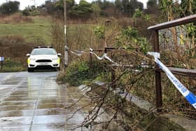 Officers in Meadowsweet Way, Wymering. Photo: Tom Cotterill