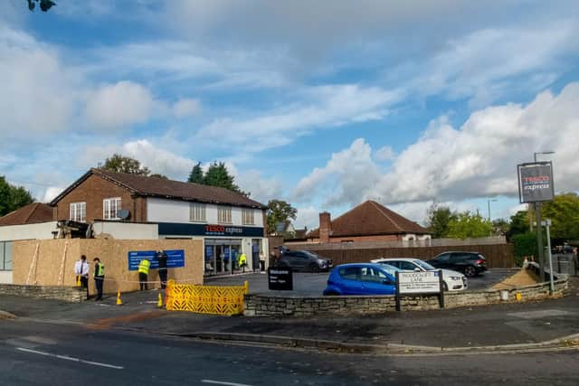 Ram-raiders targeted a Tesco Express store in Lovedean Lane, Waterlooville, with a JCB. Picture: Habibur Rahman.