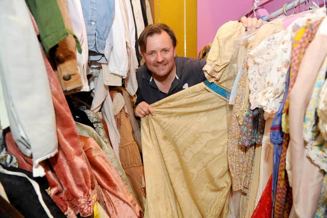 Former Groundlings artistic director Richard Stride in the wardrobe.
Picture: Sarah Standing (060819-2729)