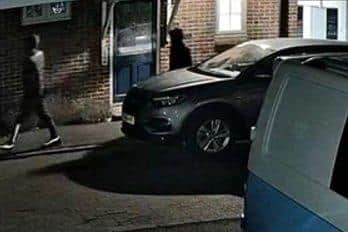 CCTV from attempted garage break-ins in the early hours of January 26, 2022 in Bishops Waltham and Hursley