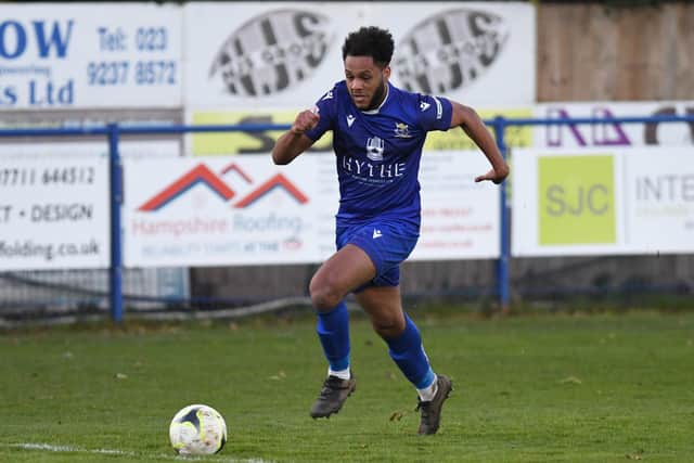 Rudi Blankson grabbed the winning goal as Baffins Milton Rovers defeated Hamworthy. Picture: Neil Marshall