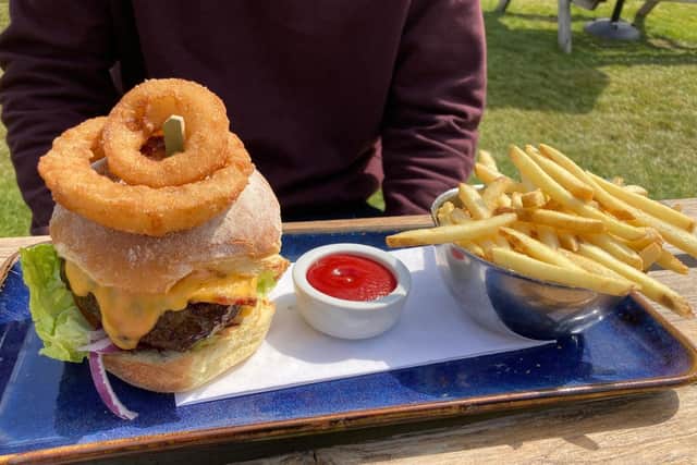 The classic burger from The Cricketers Inn.
