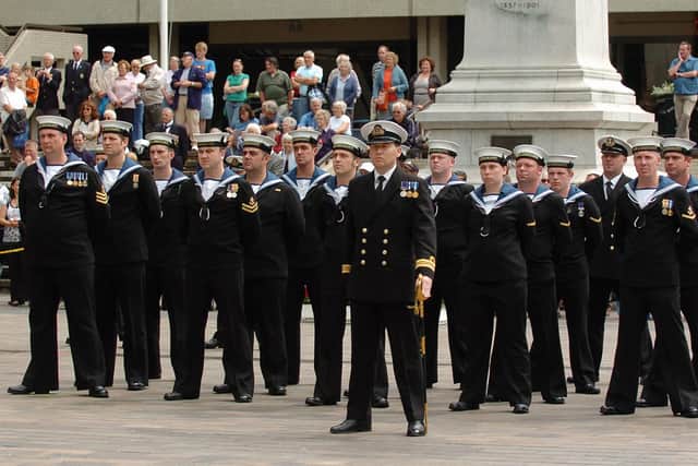 Sailors in Guildhall. Picture: Malcolm Wells 072572-79