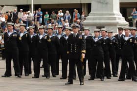 Sailors in Guildhall. Picture: Malcolm Wells 072572-79