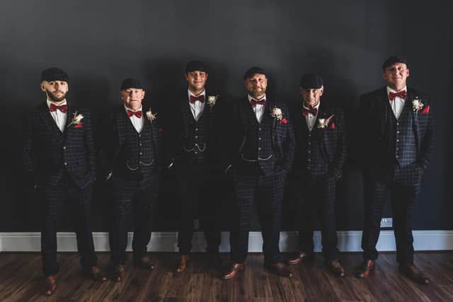 The groom and groomsmen on October 16. Picture: Carla Mortimer Photography