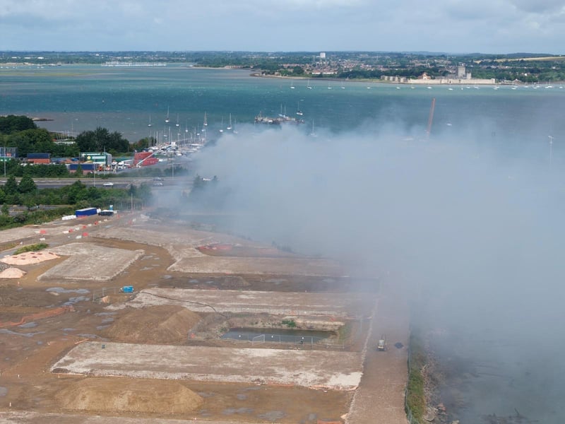 Drone image showing the scene following a huge fire at the TJ Waste & recycling in Tipner. Picture: Marcin Jedrysiak
