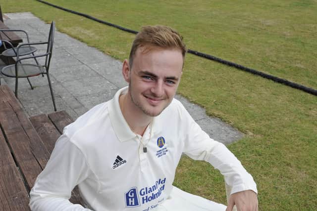 Henry Glanfield smashed six sixes in his 111 for Hambledon in the Southern Premier League win against Trojans. Picture Ian Hargreaves