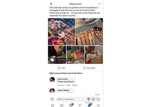 Stacey Prior's heartwarming story of the family-focused Christmas went viral on a popular bargain hunting page. Picture: Stacey Prior
