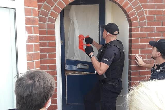 Police carried out a raid in Chamberlain Grove today. Picture: Fareham Police
