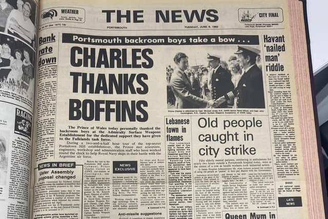 The headlines from The News on June 8, 1982 as the Falklands War entered its final week