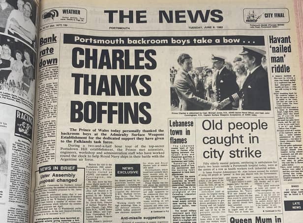 The headlines from The News on June 8, 1982 as the Falklands War entered its final week