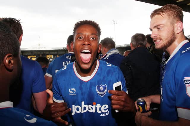 Jamal Lowe won the League Two title and Checkatrade Trophy with Pompey, yet left for Wigan in a messy departure. Picture: Joe Pepler