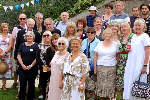 Bill with more of his former staff at the reception in the model village last Saturday.  Picture: Bob Hind.