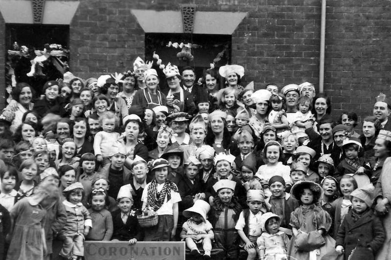 Street party celebrations in Boulton Road, Southsea, in 1937 for the coronation of King George VI