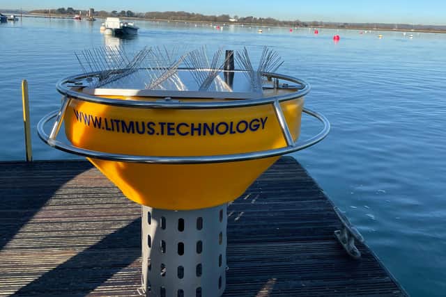 The buoy which will monitor water quality.