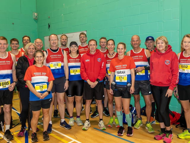 Hedge End Running Club gather before the Gosport Half Marathon. Photos by Alex Shute