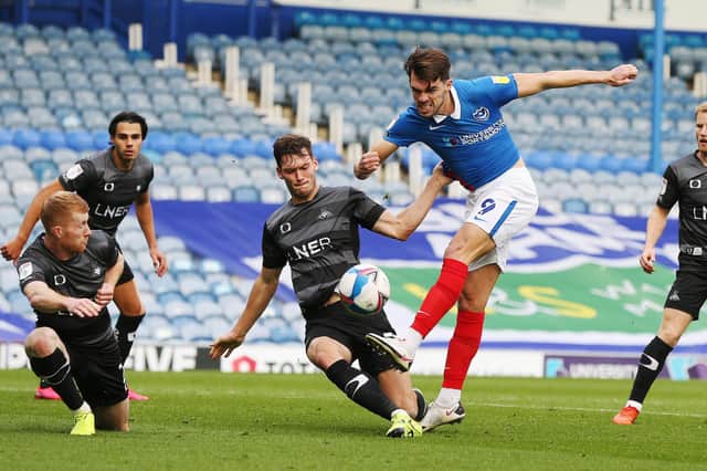John Marquis finds himself back in Pompey's starting line-up at Gillingham following injury to striking rival Ellis Harrison. Picture: Joe Pepler