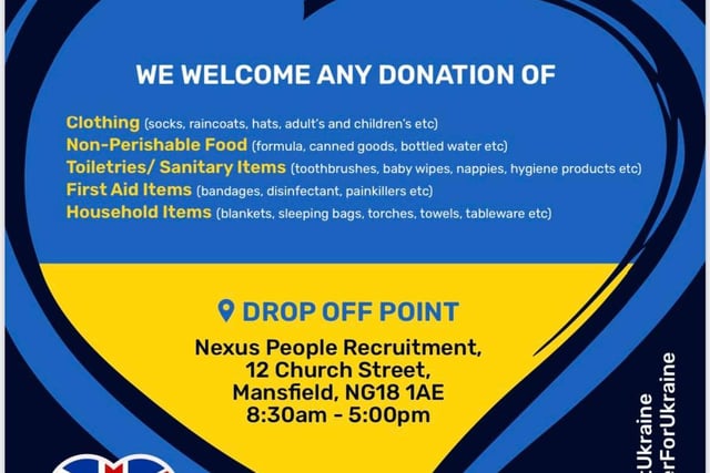 Nexus on Church Street, Mansfield, are accepting donations between 8.30am and 5pm this week.
Clothing, non-perishable foods and first aid supplies are needed.