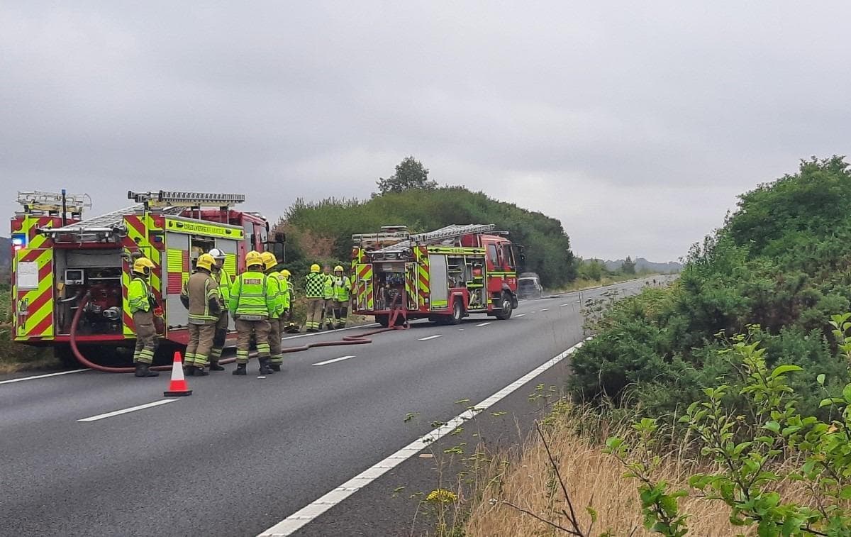 A31 Fire Rangers Hampshire police issue warning after vehicle fire on A31 leaves drivers ...