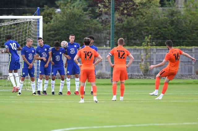 Pompey at Cobham against Chelsea U23s tonight. (Photo by Clive Howes - Chelsea FC/Chelsea FC via Getty Images)