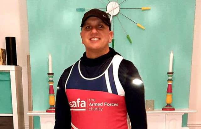 Warrant Officer Peter Hope R.A. in his SSAFA running shirt