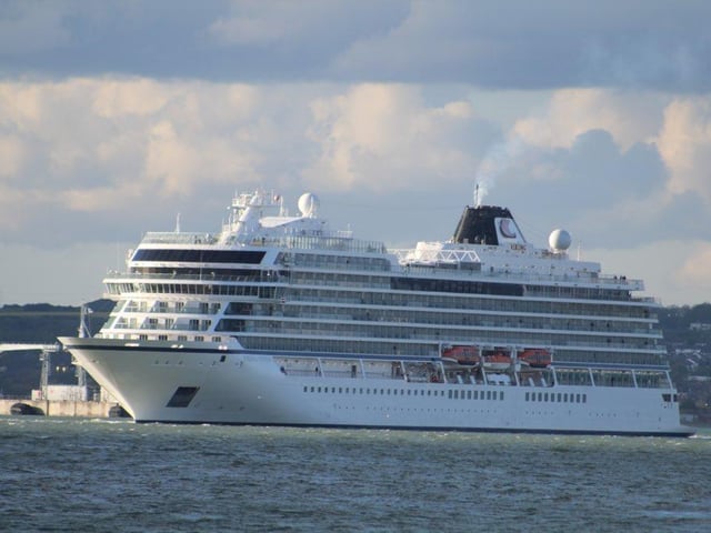 Viking Venus in Portsmouth on April 16 after sailing to Portsmouth International Port.