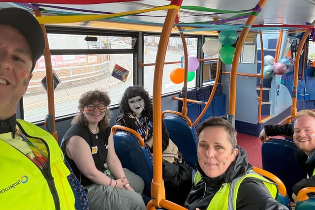 Stagecoach South Portsmouth team onboard Pride bus