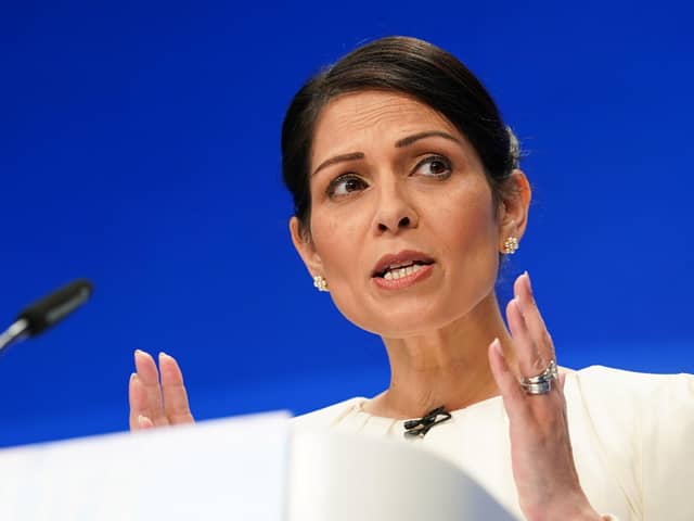 Home Secretary Priti Patel pictured at the Conservative Party Conference at Manchester Central Convention Complex on October 05, 2021. Photo by Ian Forsyth/Getty Images