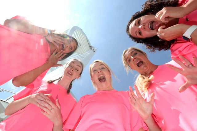 The teachers from Purbrook Junior School who took part in the abseil.
Picture: Sam Stephenson